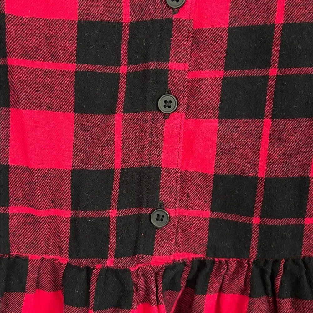 Children’s Place Girls Red Buffalo Plaid Flannel Holiday Christmas Dress Size 16 - Picture 2 of 6